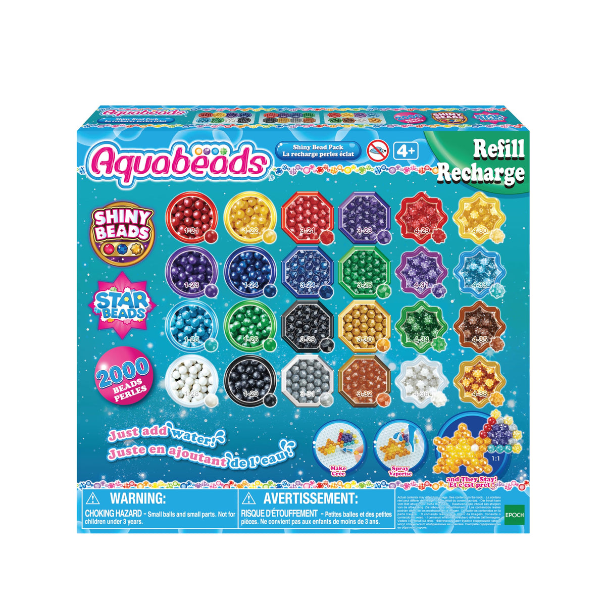 Aquabeads Shiny Bead Refills with 2000 beads for vibrant designs.