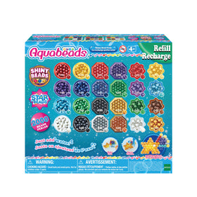 Aquabeads Shiny Bead Refills with 2000 beads for vibrant designs.