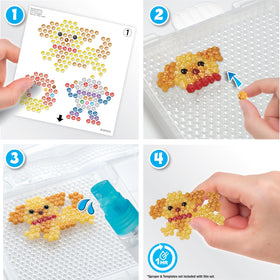 Aquabeads Shiny Bead Refills in 24 colors for easy color mixing.