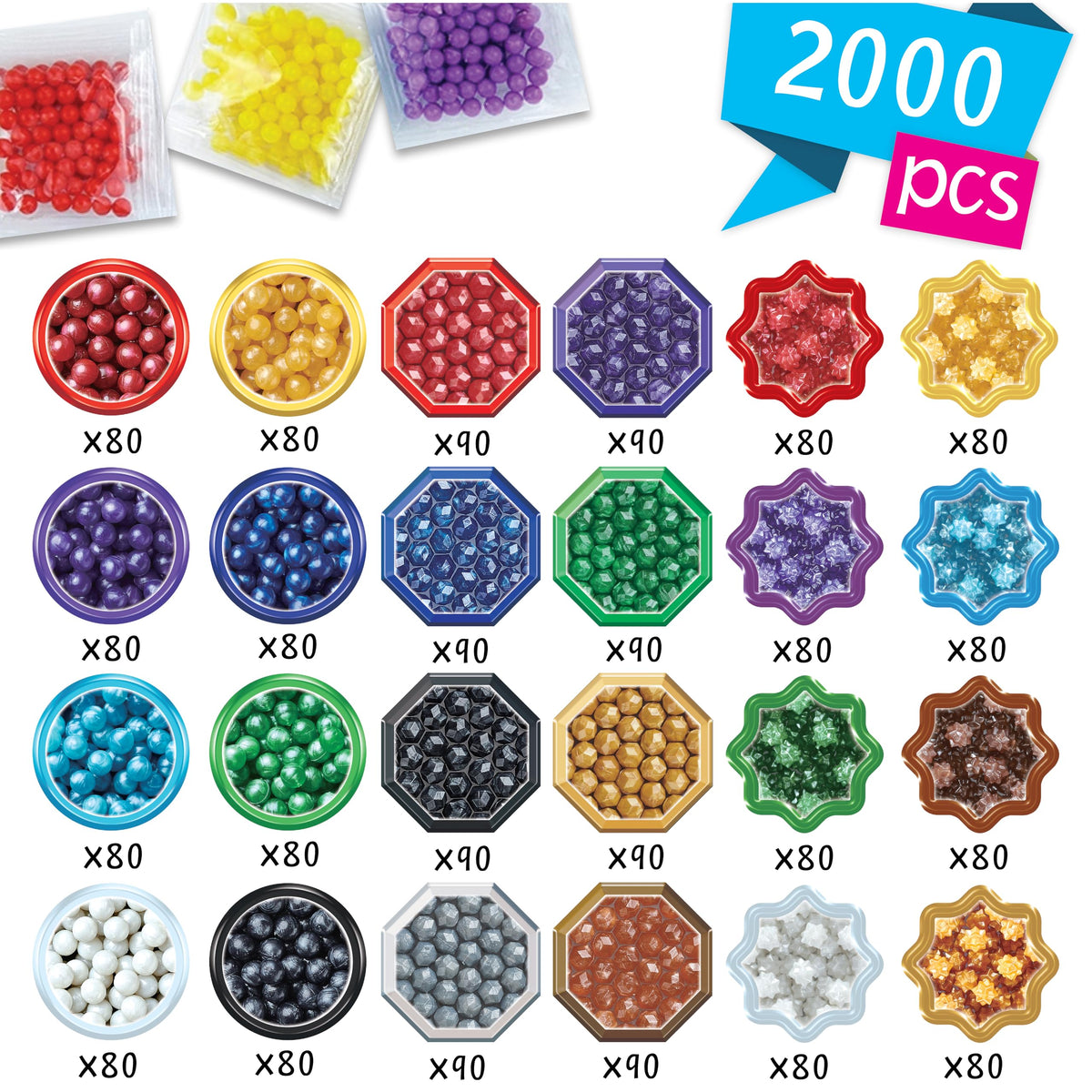 Aquabeads Shiny Bead Refills spark imaginative bead artwork for kids.