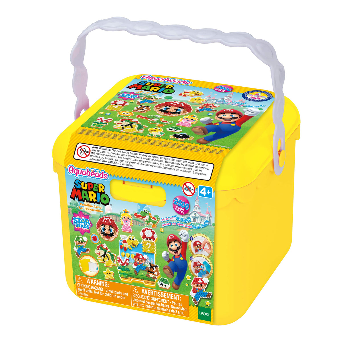 Aquabeads Super Mario Creation Cube box with kit contents for creative play and display.
