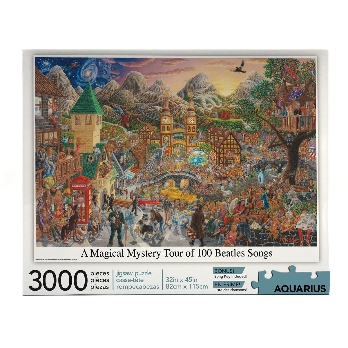 AQUIARIUS Beatles puzzle cover with Magical Mystery Tour artwork, ideal for wall art