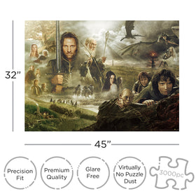 AQUARIUS Lord of the Rings 3000-piece complete scene puzzle immersive building experience.
