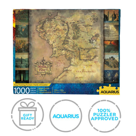 Aquarius Lord of the Rings map puzzle gift-ready packaging ideal for fan gifts.