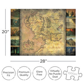 Aquarius Lord of the Rings map puzzle pieces closeup showing precision cuts.