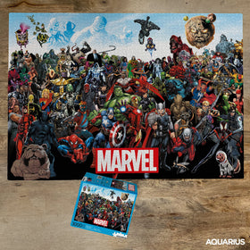 Aquarius Marvel Puzzle Cast pieces close-up showing precision-cut edges