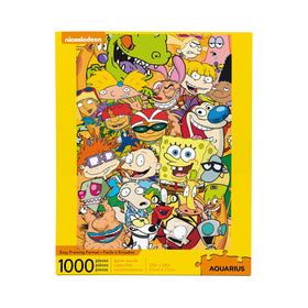 AQUARIUS Nickelodeon Cast puzzle box front with nostalgic characters; ideal gift for fans