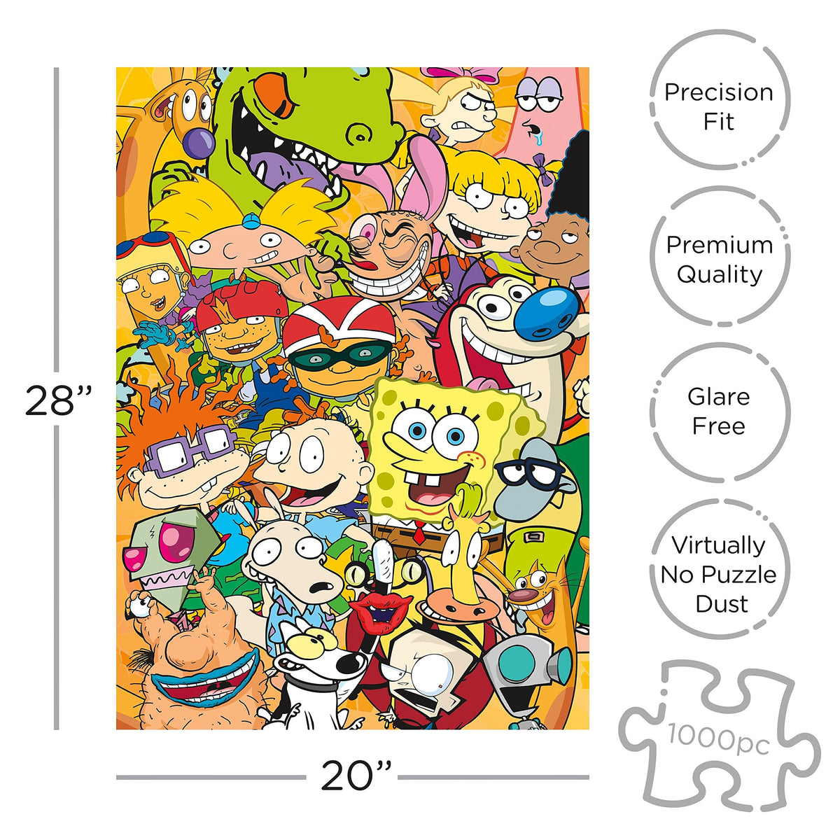 AQUARIUS Nickelodeon Cast puzzle scene features beloved icons; perfect for group puzzle nights