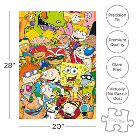 AQUARIUS Nickelodeon Cast puzzle scene features beloved icons; perfect for group puzzle nights