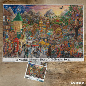 Psychedelic Tom Masse artwork featured in AQUARIUS Beatles puzzle