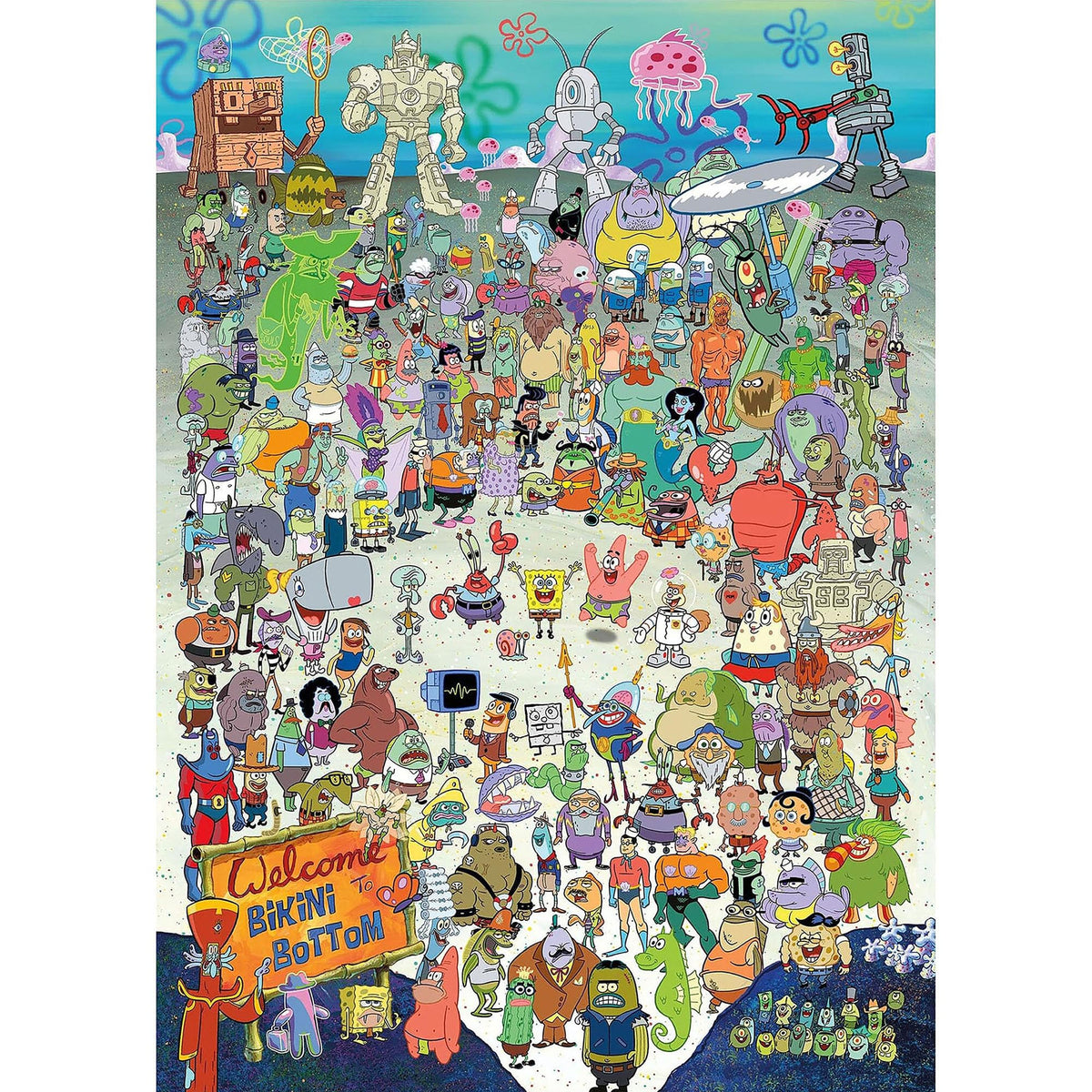 Aquarius SpongeBob puzzle 1000-piece box, ideal for family puzzle night.