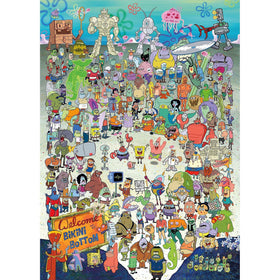 Aquarius SpongeBob puzzle 1000-piece box, ideal for family puzzle night.