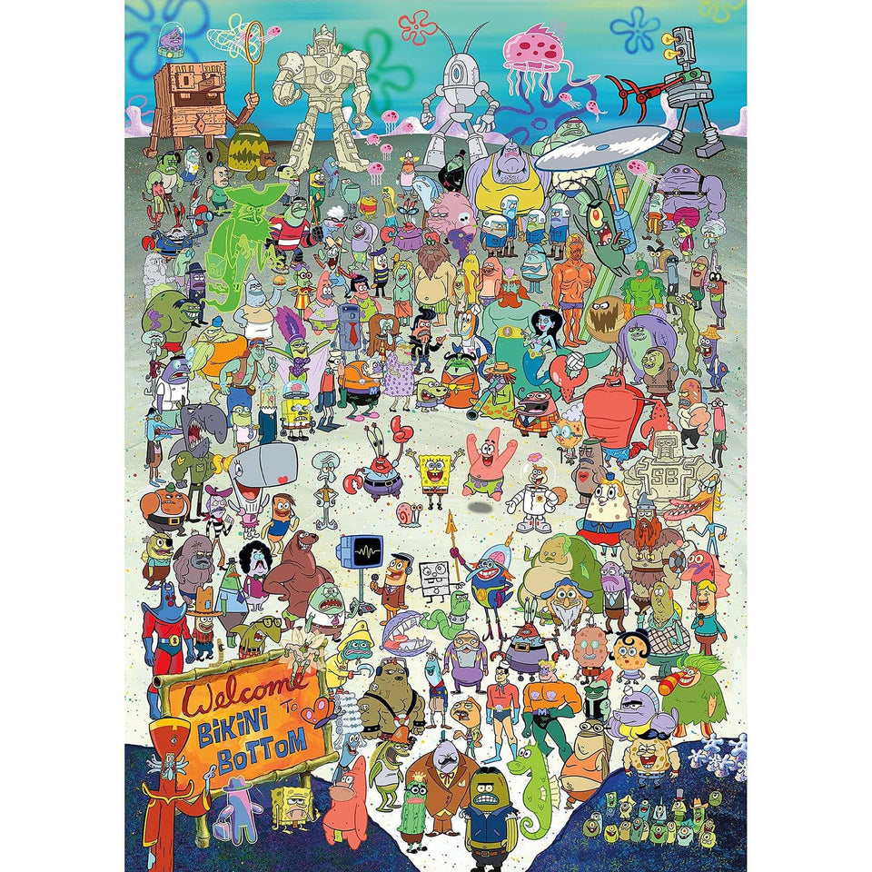 Aquarius SpongeBob puzzle 1000-piece box, ideal for family puzzle night.