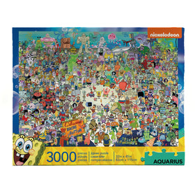 AQUIARIUS SpongeBob puzzle crowd scene—a colorful 3000-piece challenge for family puzzle night