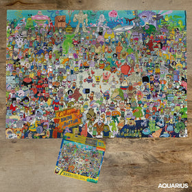 AQUARIUS SpongeBob puzzle giant dimensions—32 by 45 inches for impressive wall art