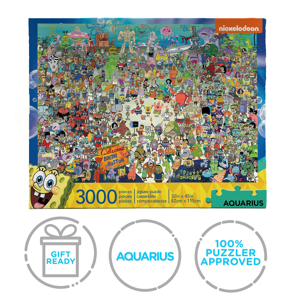 AQUARIUS SpongeBob puzzle wall-ready—perfect for framing as vibrant SpongeBob wall art