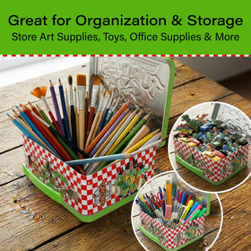 AQUARIUS TMNT Fun Box durable metal construction supports long-term storage.