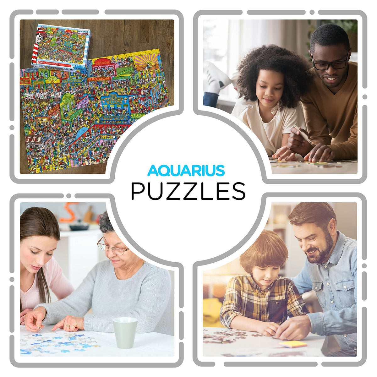 AQUARIUS assembled puzzle laid out for display.