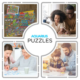 AQUARIUS assembled puzzle laid out for display.