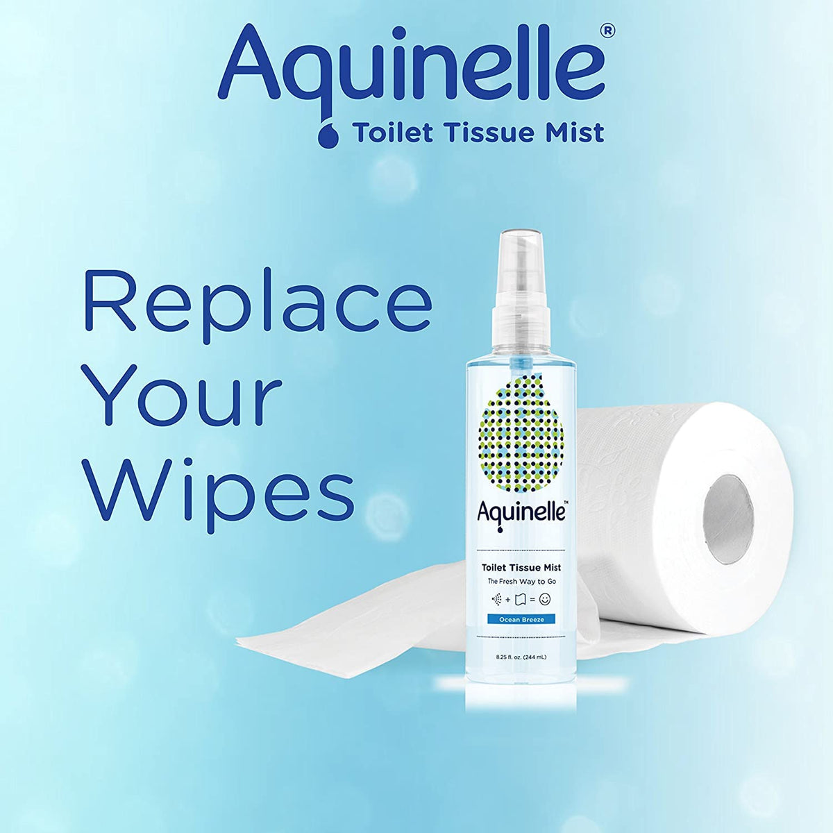 Aquinelle Ocean Breeze packaging showcasing eco-conscious can and information.