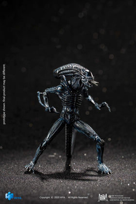 Blue alien warrior figure in hand, ideal for on-the-go display and photography