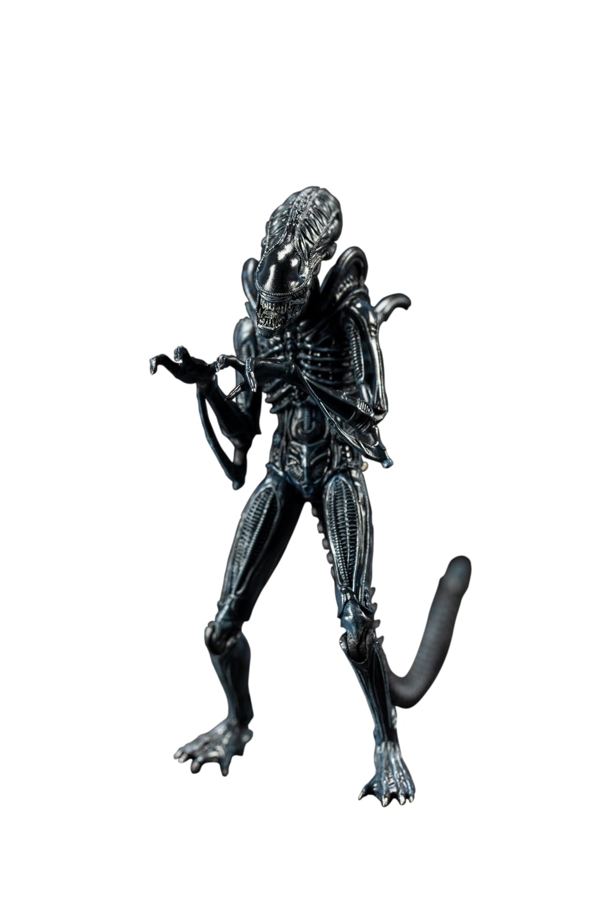Hiya Exquisite Mini Series blue alien warrior figure front view for display and collection
