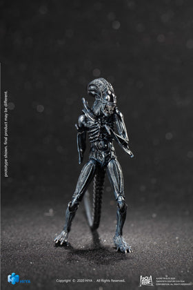 Close-up of blue alien warrior armor showing sculpt and paint depth