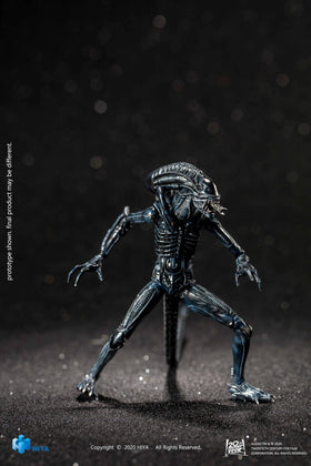 Blue alien figure from Exquisite Mini Series packaging and display-ready presentation