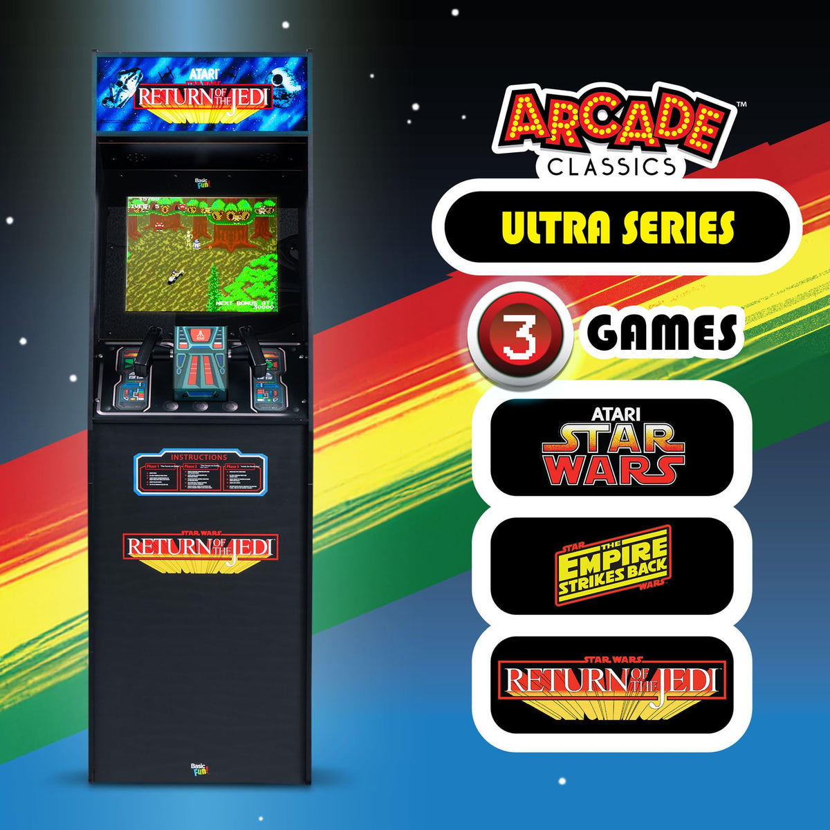 ARCADE CLASSICS Atari Star Wars Ultra 17-inch screen close-up for crisp visuals
