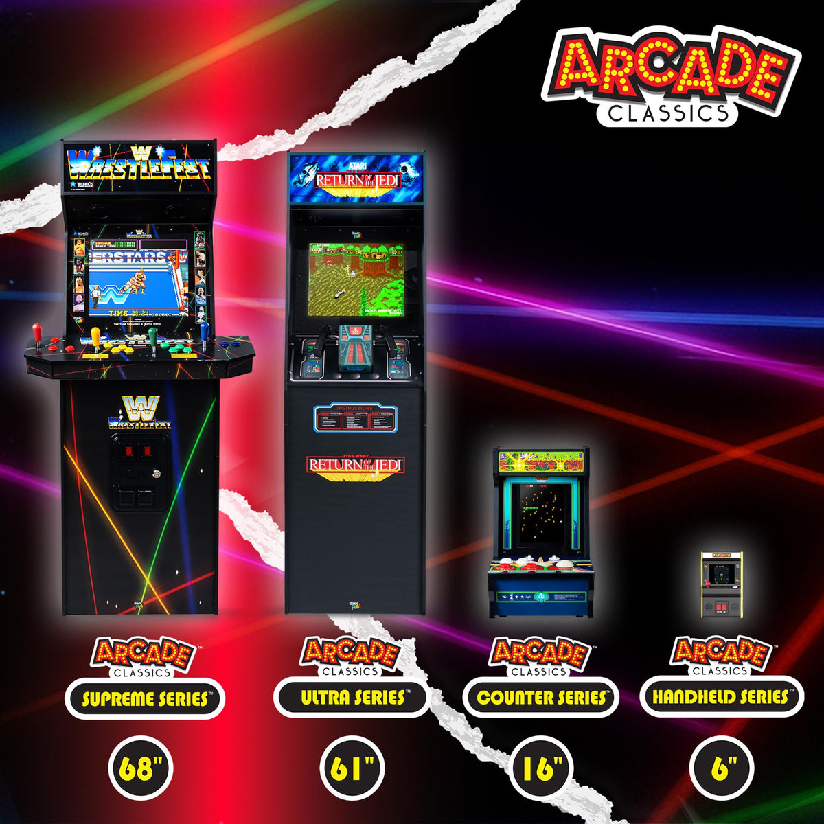 ARCADE CLASSICS Atari Star Wars Ultra AC adapter included for quick plug-and-play