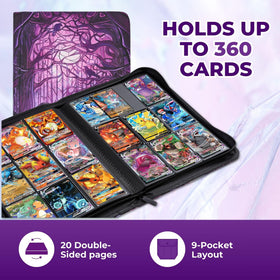 Arcane Fortress 360-card capacity with nine-pocket pages keeps collections organized.