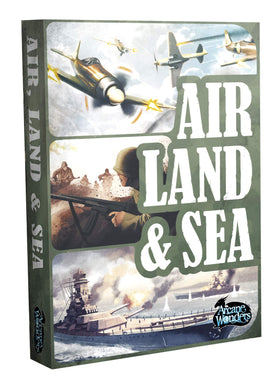 Arcane Wonders Air Land Sea cover art showing strategic two-player battlefield concept