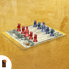 Arcane Wonders Onitama master pawn on the board highlighting leadership in tactically dense duels.