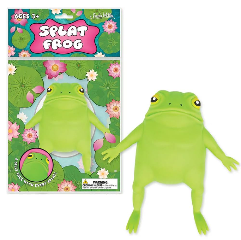 Archie McPhee Splat Frog front view for desk display and light stress relief.