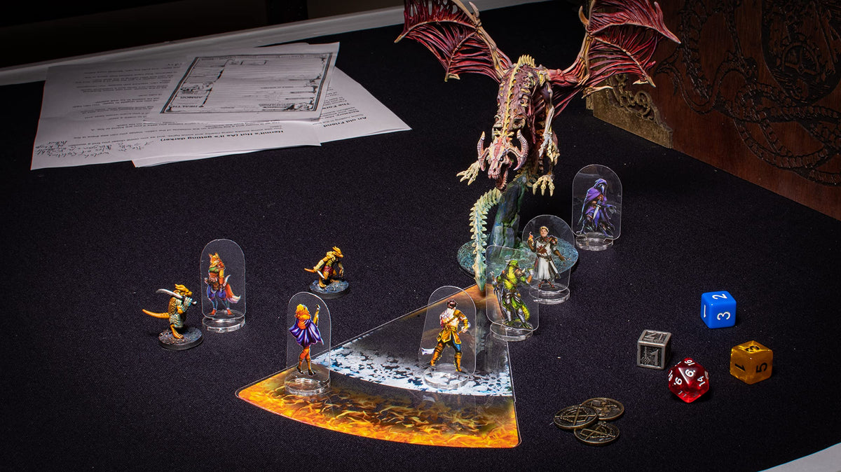 Arcknight AoE templates double-sided with quick references.