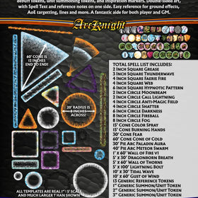 Arcknight AoE templates display multiple shapes for spell areas.