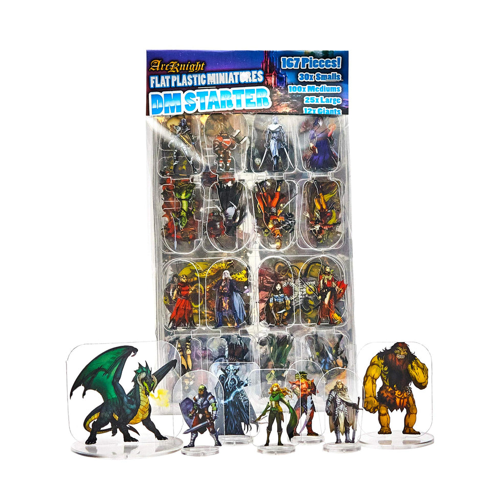 Arcknight DM Starter Set front view miniatures for dynamic combat visuals.