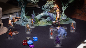 Arcknight Flat plastic minis are easy to transport to sessions.
