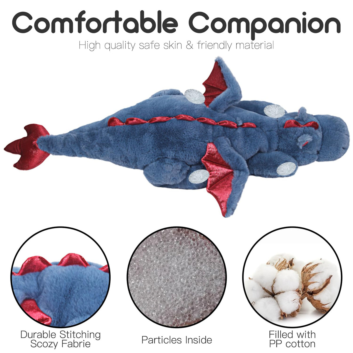 ARELUX dragon plush blue pillow setup demonstrates versatile use as a nap cushion