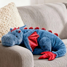 ARELUX dragon plush blue wings visible emphasizes playful fantasy decor and cuddle buddy
