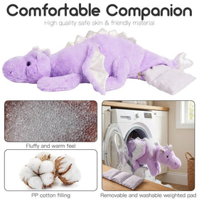 ARELUX dragon plush resting on bed shows dorm-friendly decorative potential.