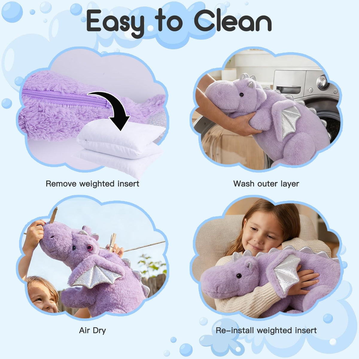 ARELUX dragon plush cuddled on sofa demonstrates comfort use.