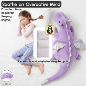 ARELUX dragon plush full body shot with soft texture for cozy pillow support.