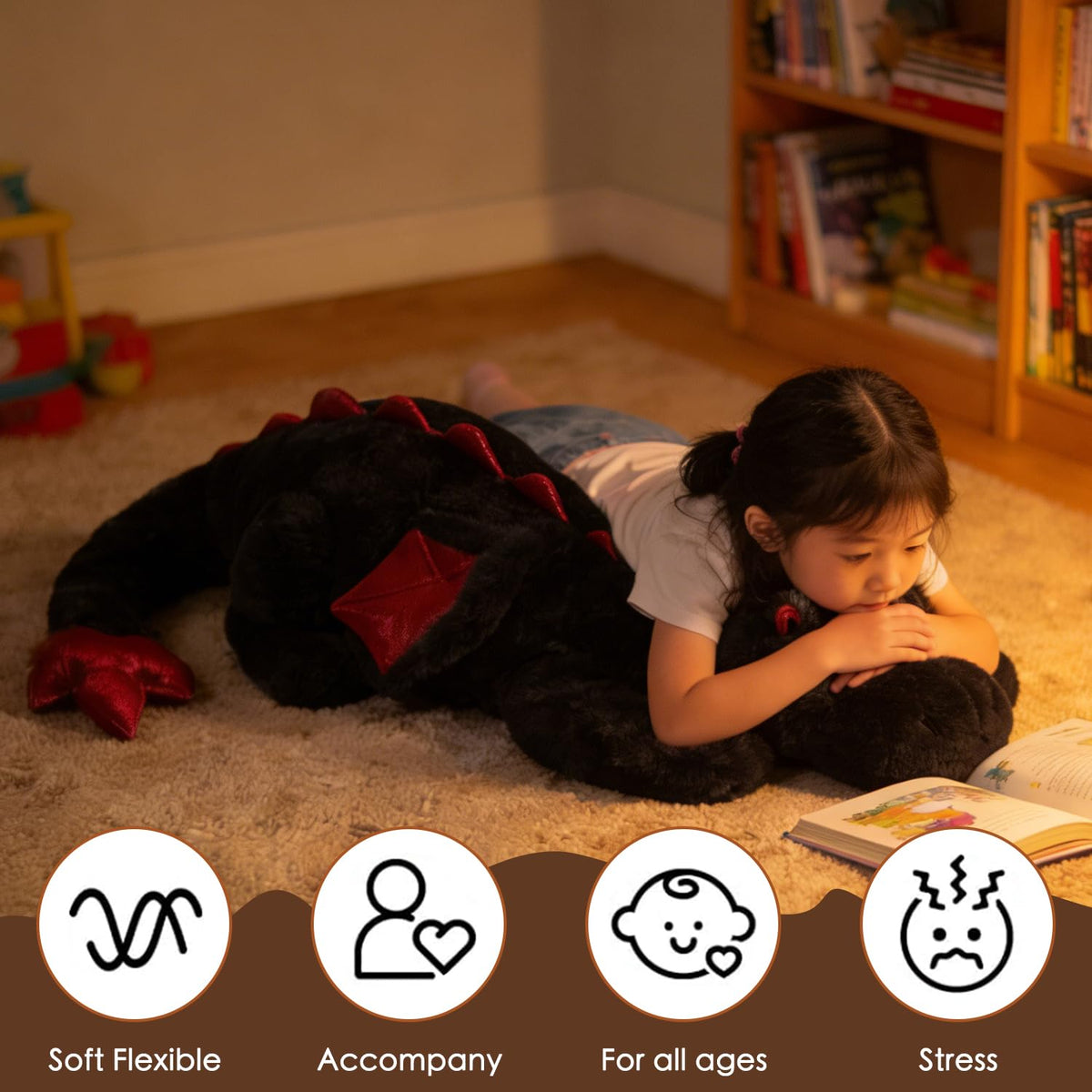 ARELUX dragon plush stitching demonstrates quality and safety