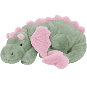 ARELUX large dragon plush 36in matcha green with pink wings for cozy hugs