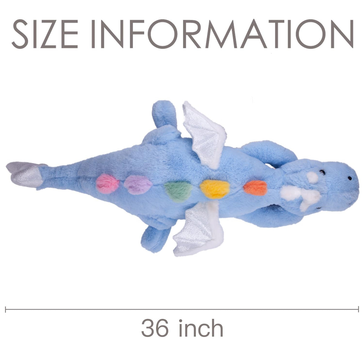 ARELUX sky blue dragon plush face with cute embroidery for expression