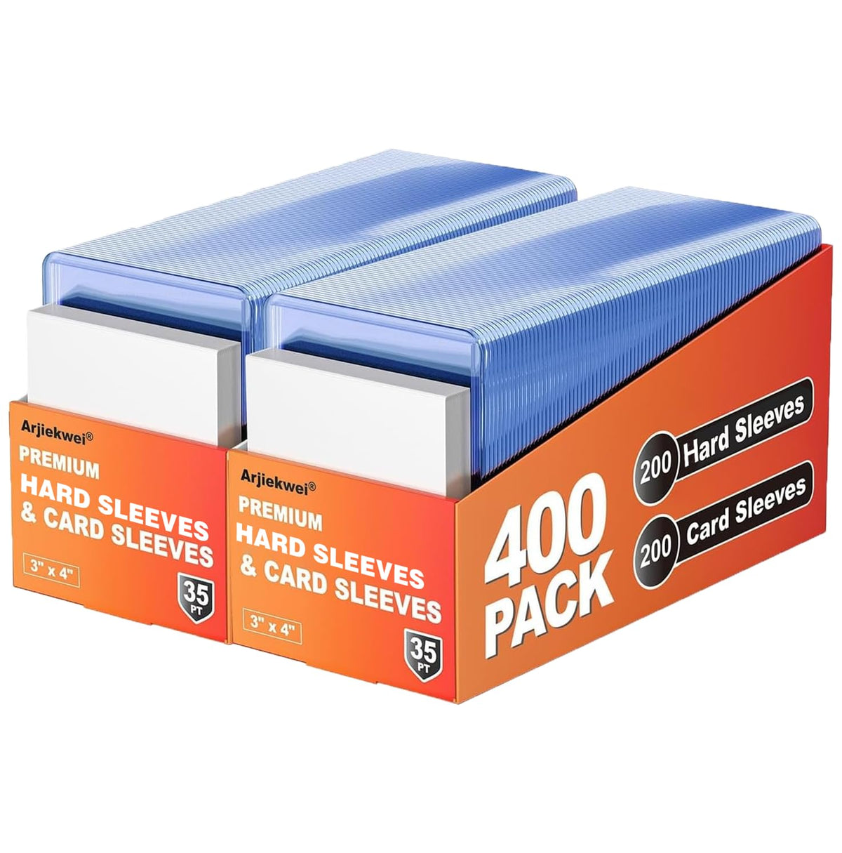 Arjiekwei hard sleeves protect 3x4 cards from water and scratches for safe storage.