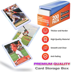 Arjiekwei hard sleeves keep baseball and football cards flat and safe.