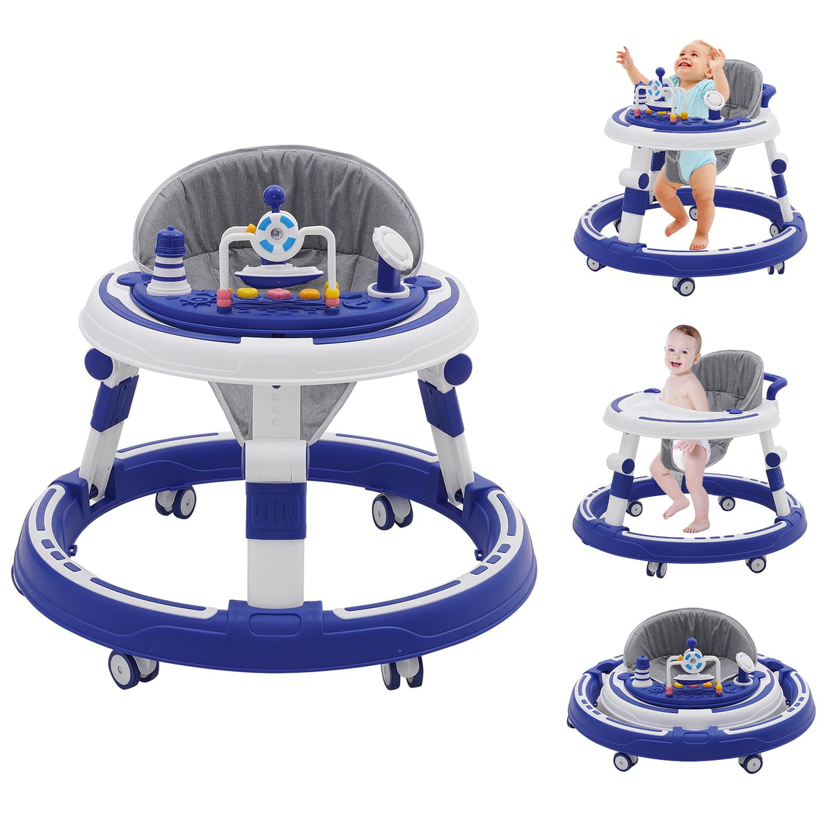 Ark Miido baby walker with entertainment table promotes exploration while supporting early walking.
