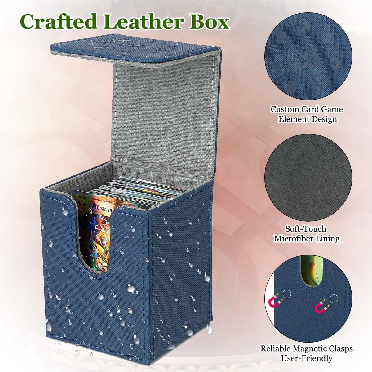 Arkeiliy deck box magnetic buckle closeup shows secure closure for travel